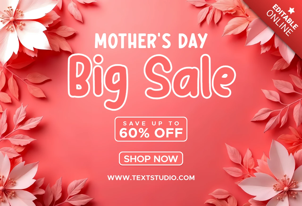 Plantilla de diseño de venta floral para el día de la madre - editable para promociones