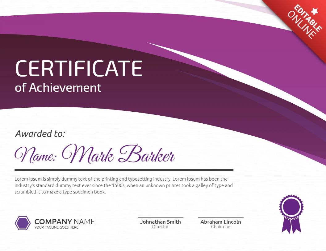 Professional Modern Style Certificate Post Design Template