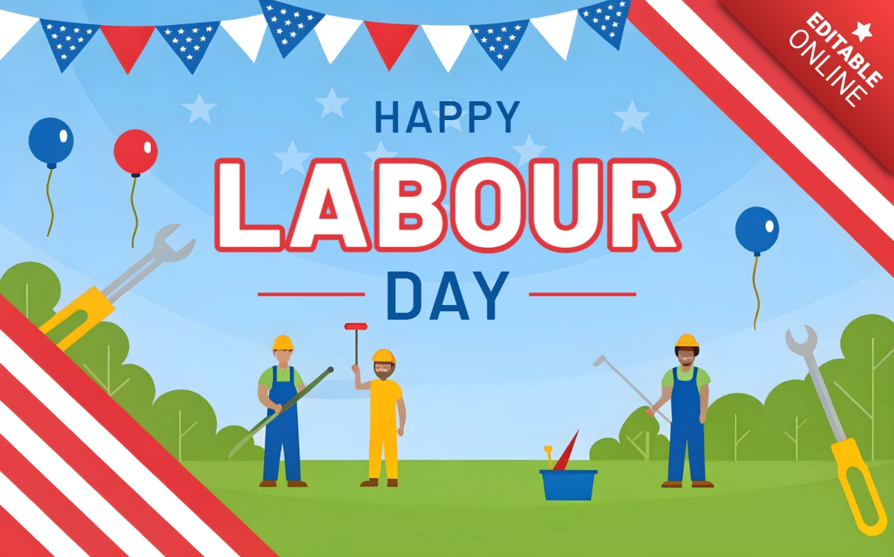 Happy labour day Design-Vorlage - Spaß und bunten illustrativen Stil