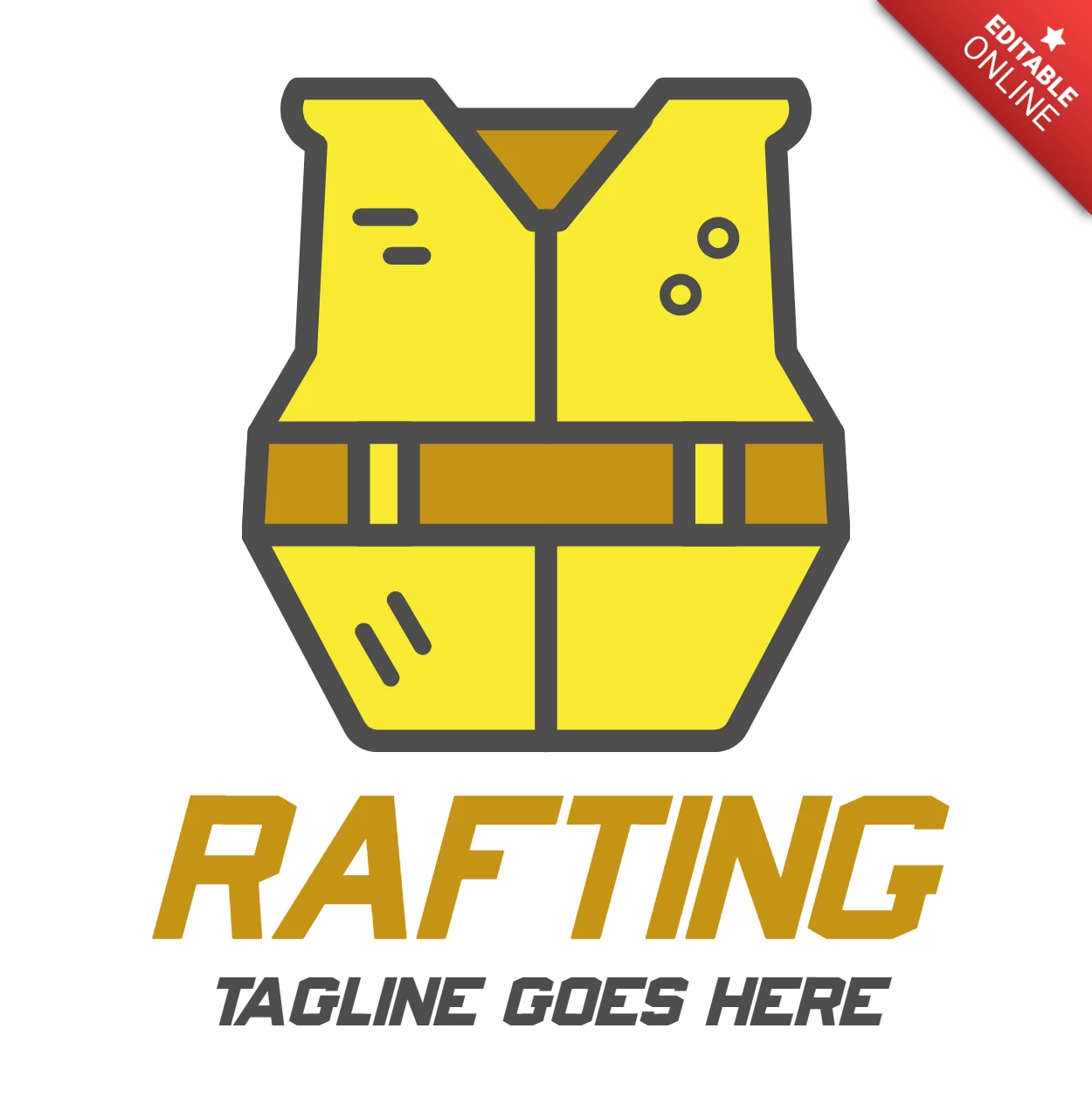 Rafting can yeleği logo şablon tasarımı