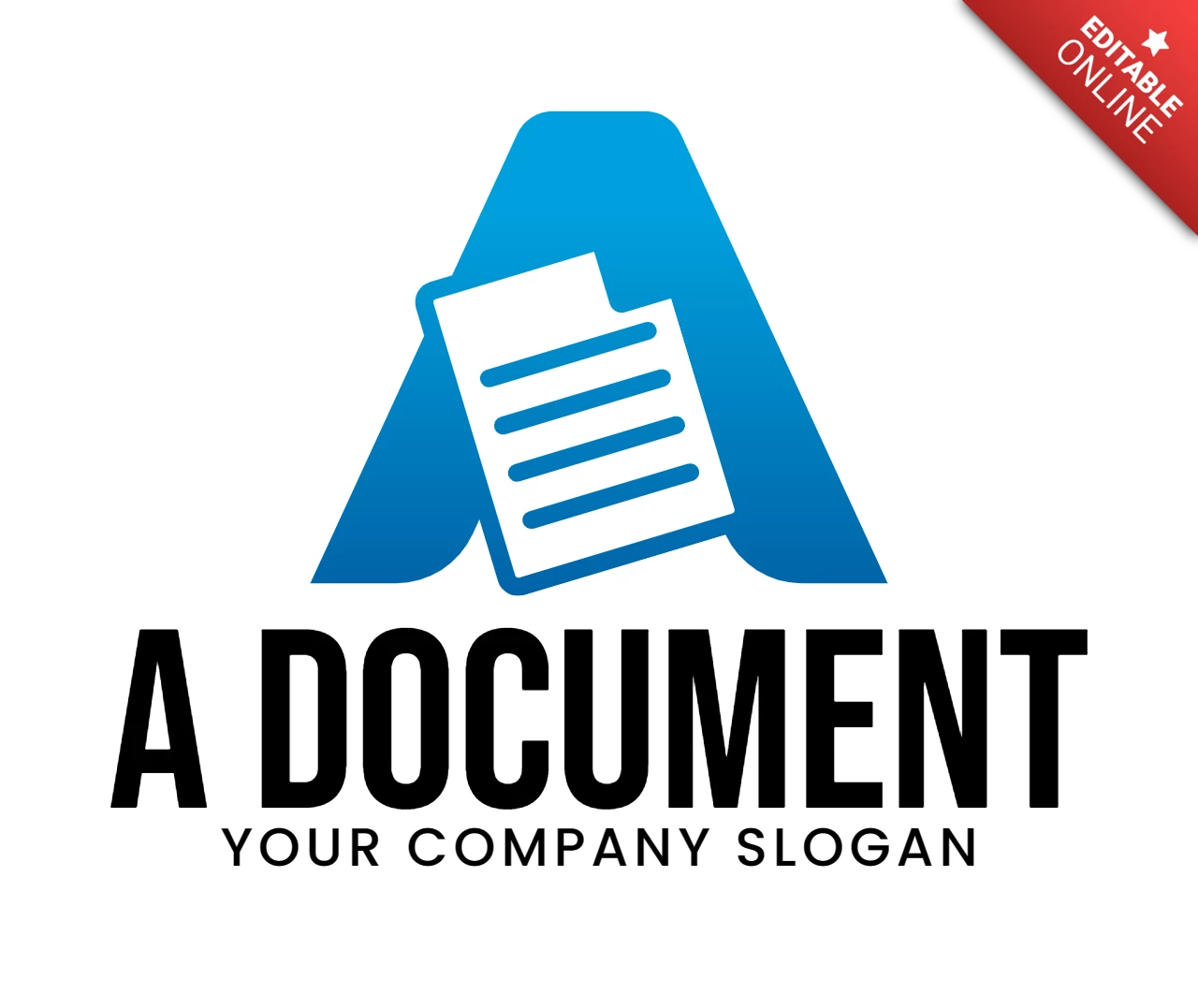 Verloop letter een document logo ontwerpsjabloon