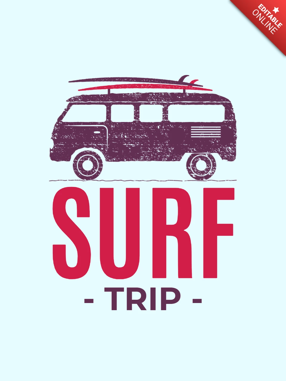 Surf Trip Summer T-shirt Template Design