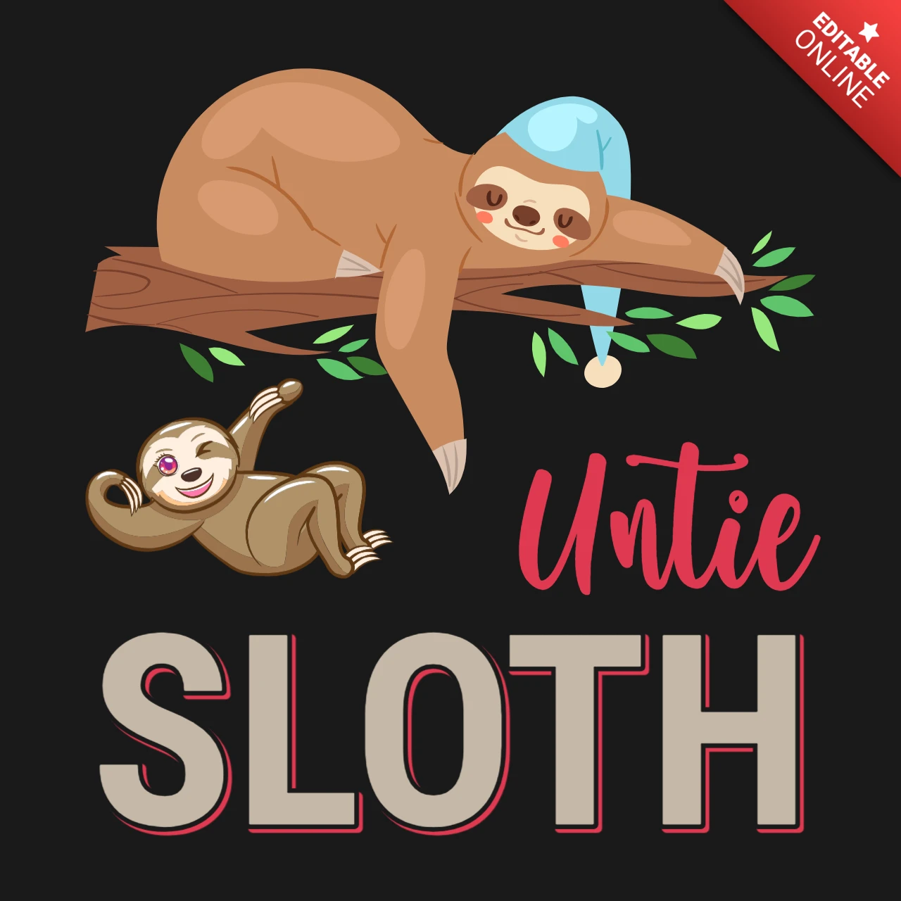 Relaxe e brinque com o modelo de camiseta de preguiças de desenho animado