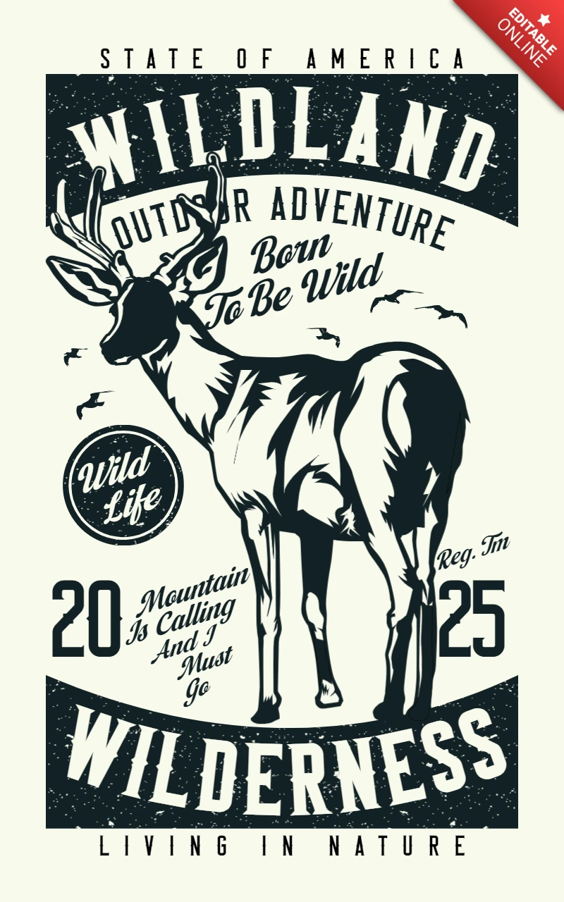 Plantilla de diseño de camiseta de tierra salvaje