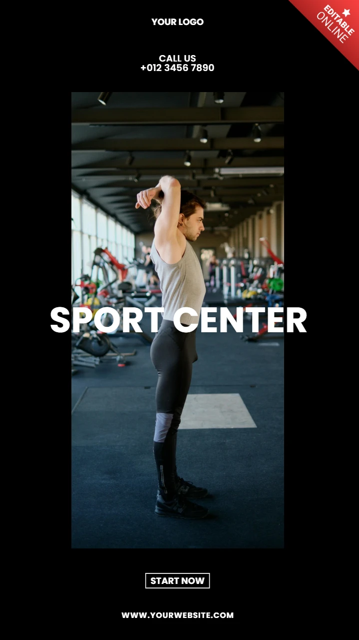 Modern Black Sport Center Instagram Story Post Design Template