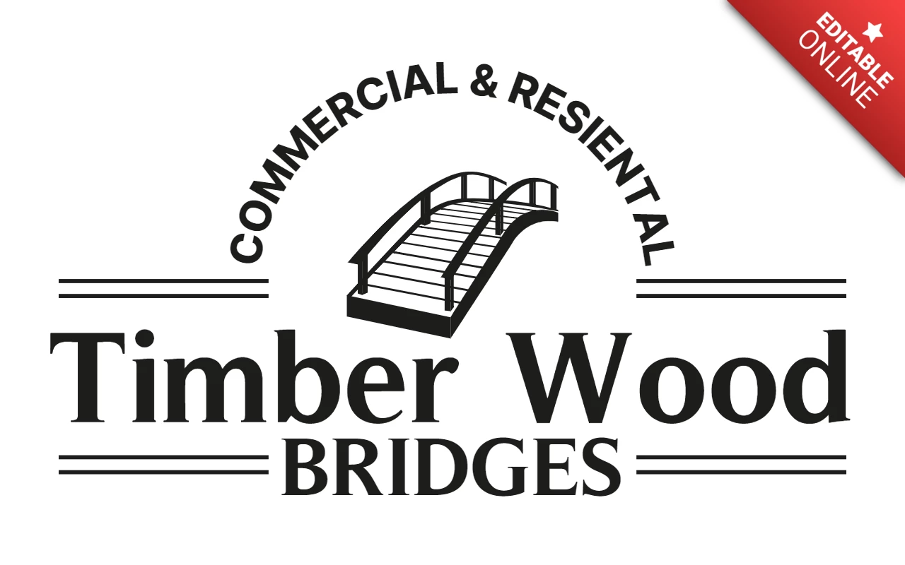 Modèle de logo pour un pont en bois