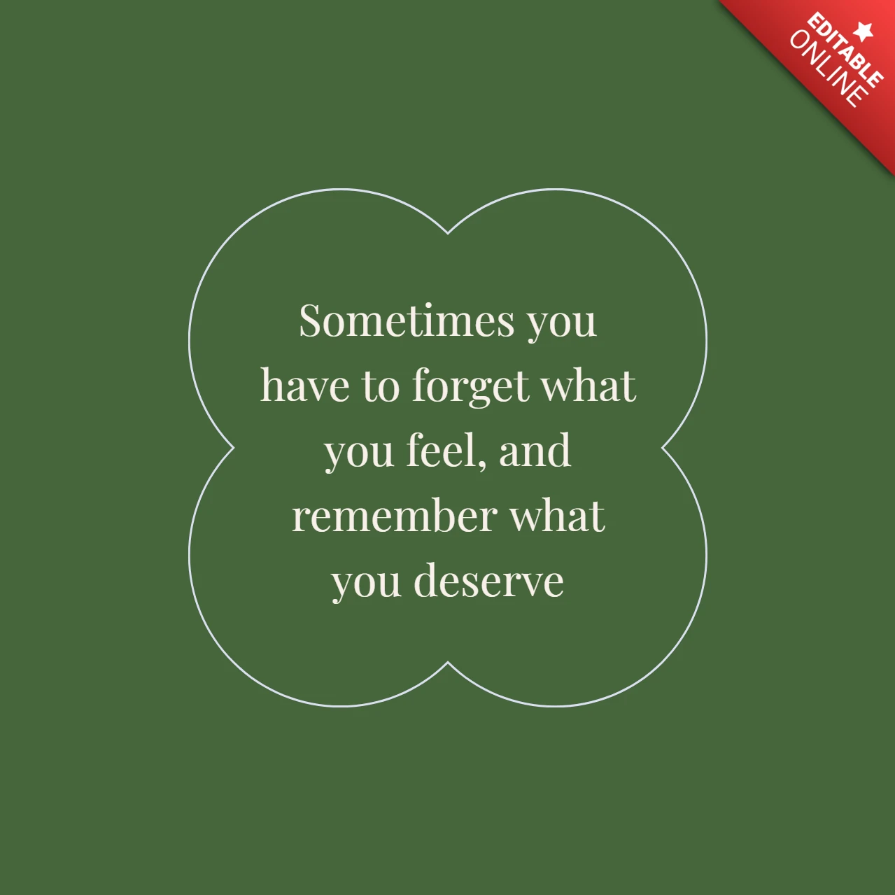 Minimal Green Self Motivational Quote Instagram Post Design Template