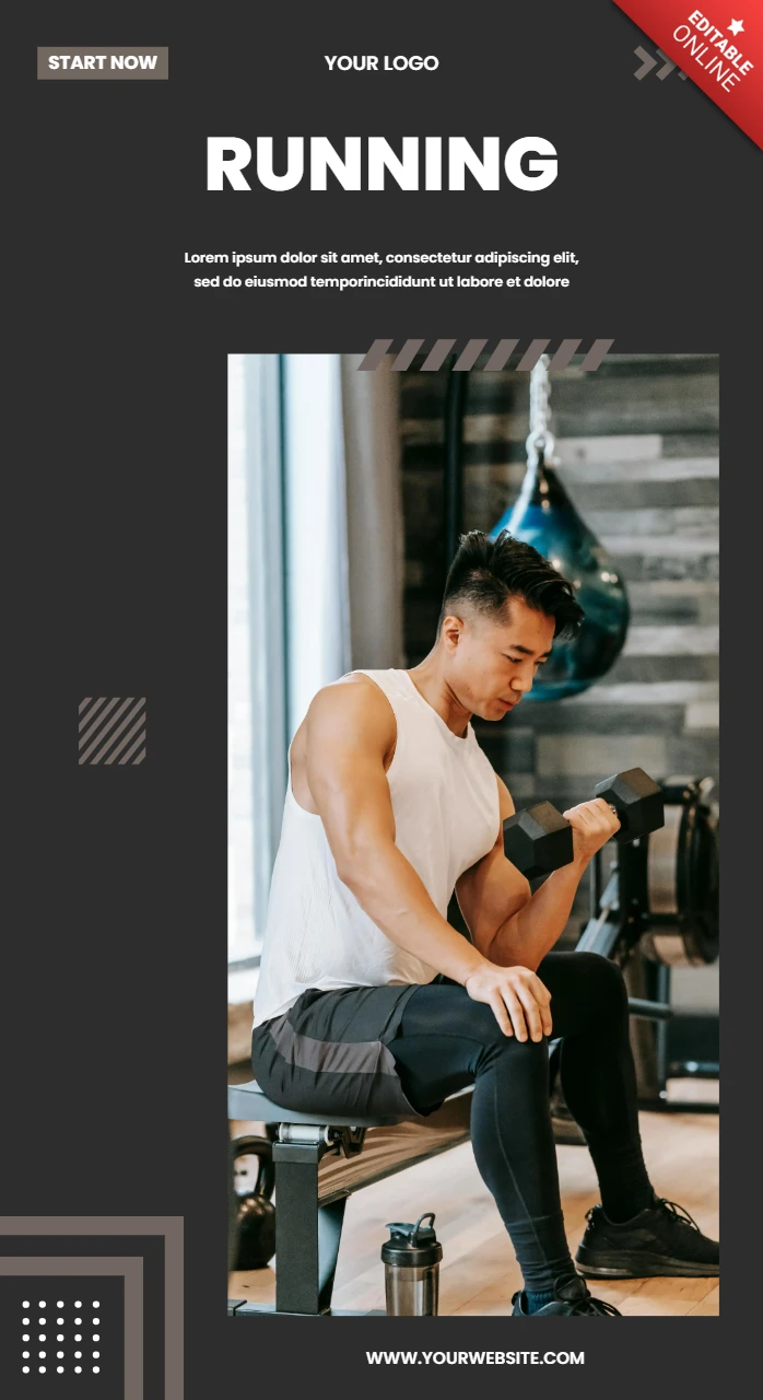 Gym Training Center Promotional Instagram Story Post Design Template