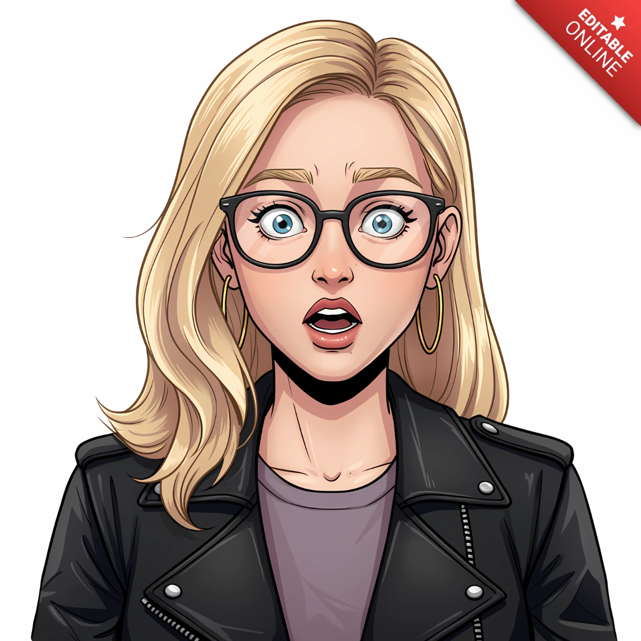 Editable Character Design Template for Expressive Reactions