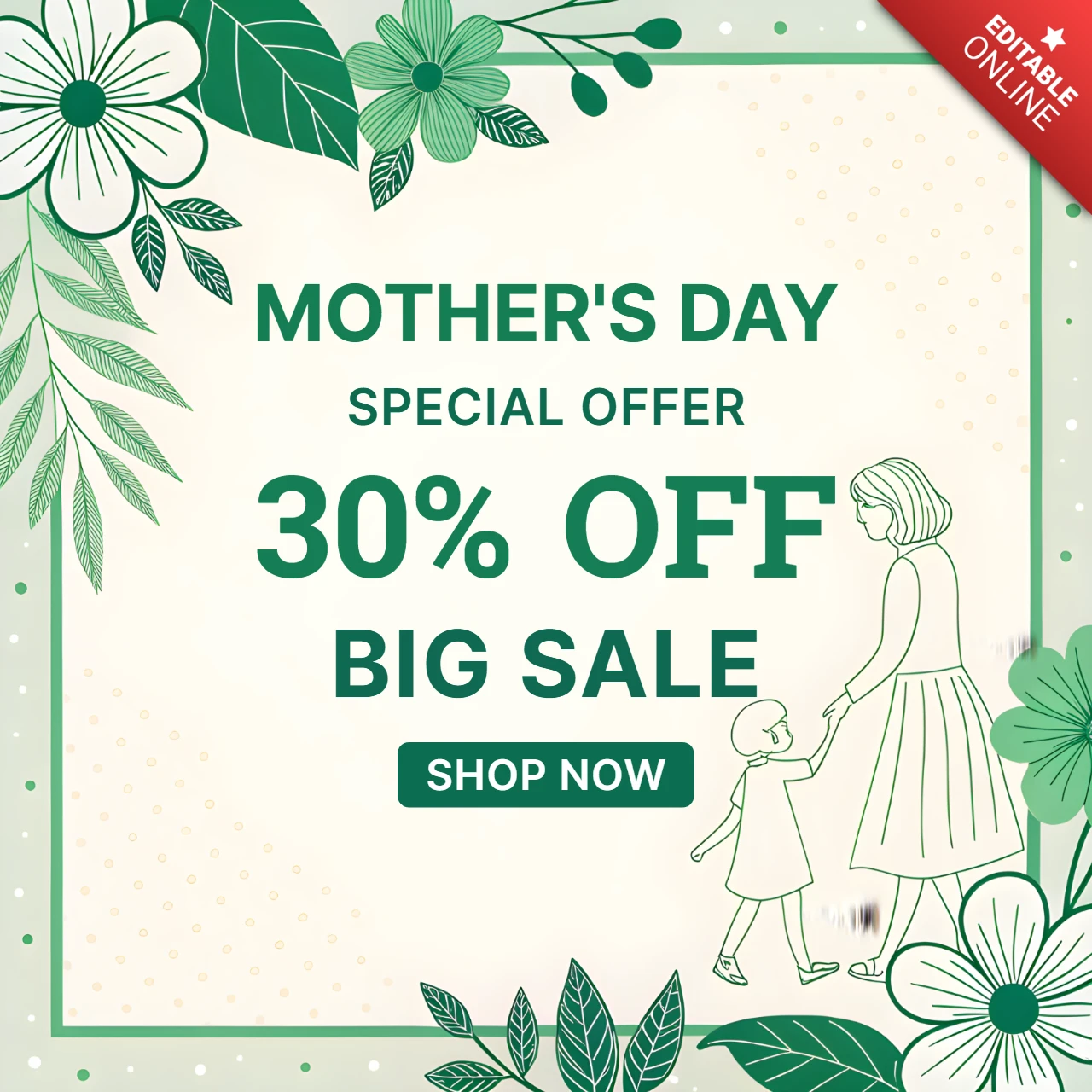 Mother's Day Floral Design Template - Special Offer