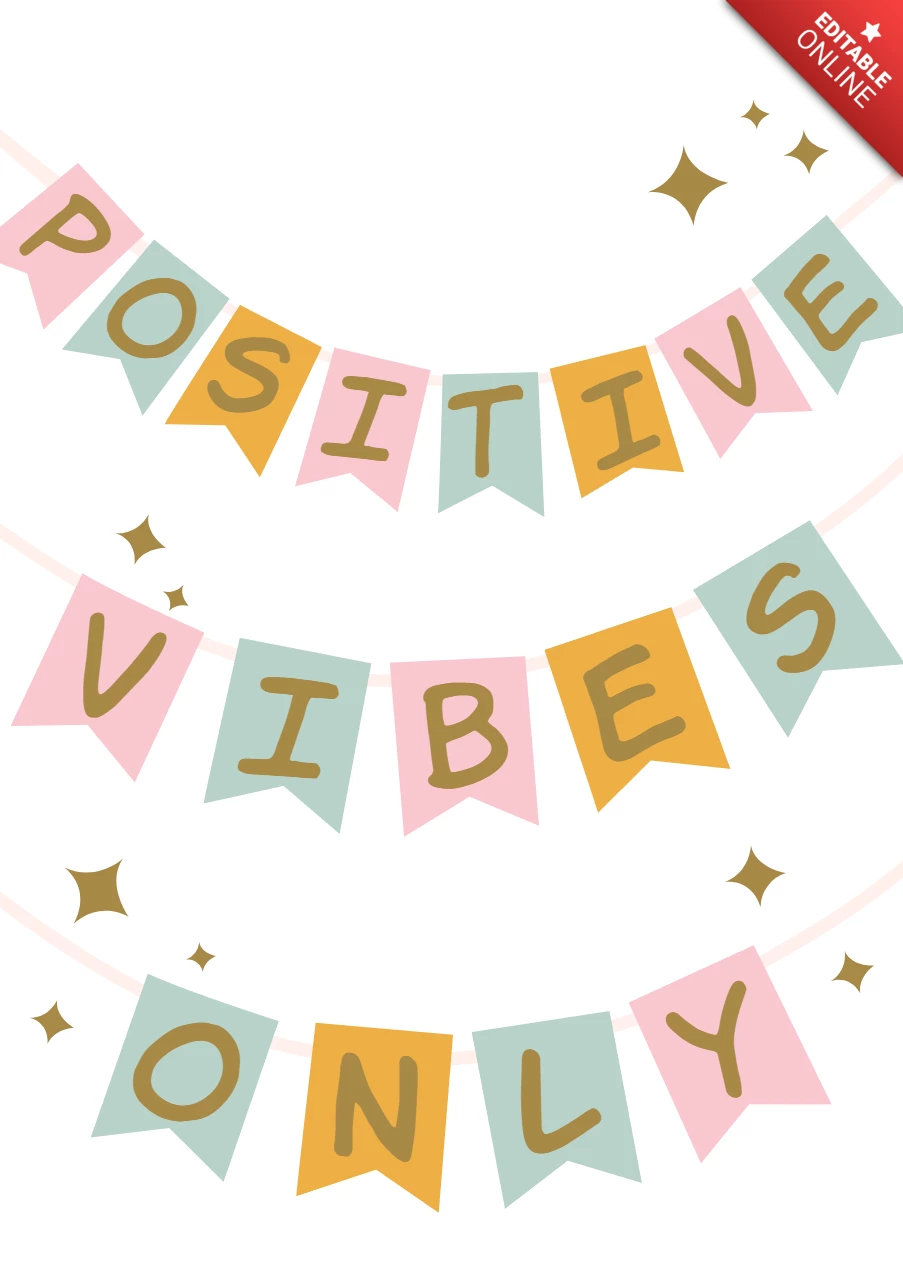 Modello di poster retro con vibrazioni positive