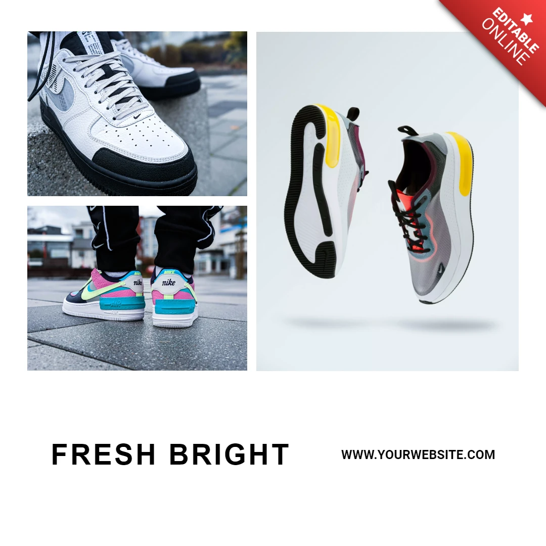 Modèle de conception de publication Instagram de vente de baskets de mode et de style
