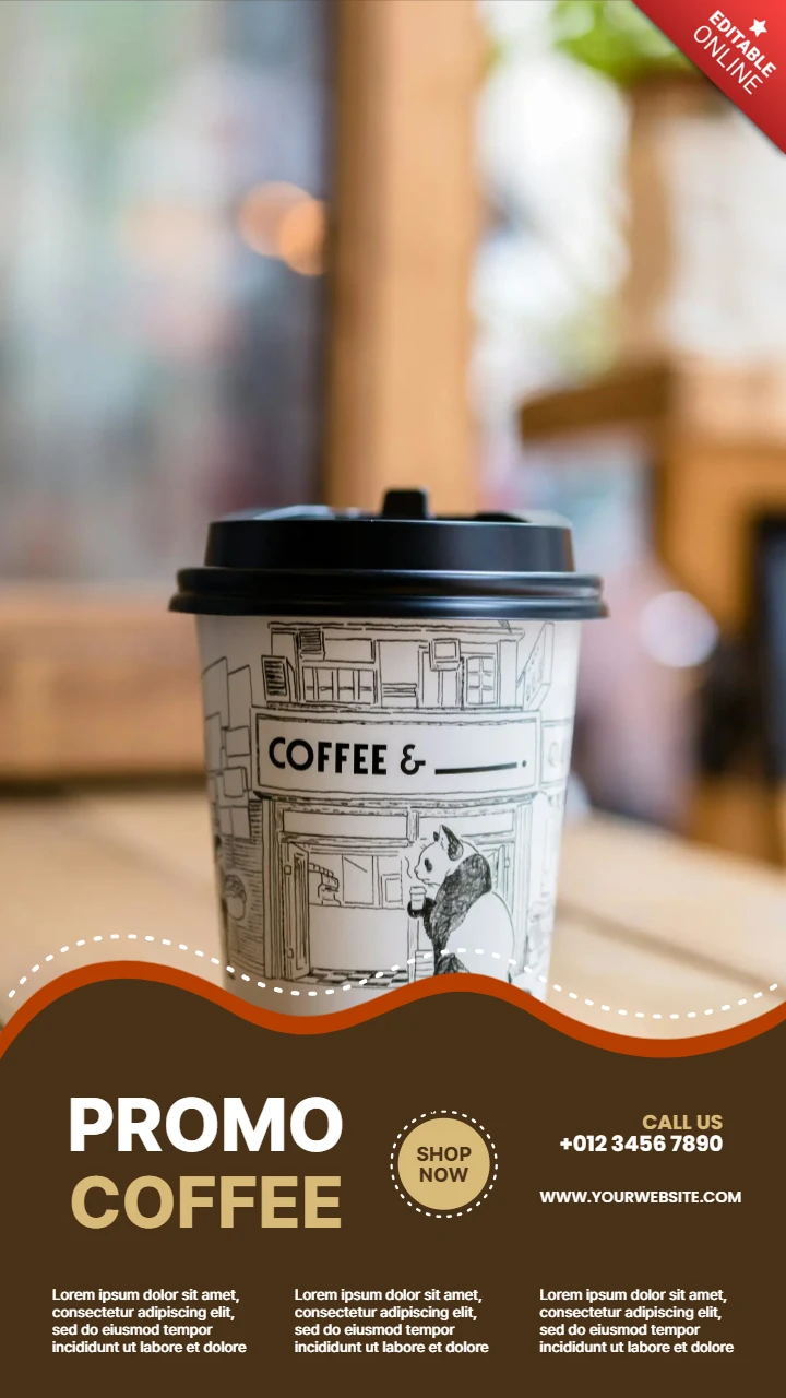 Coffee Shop Promotional Instagram Story Post Design Template