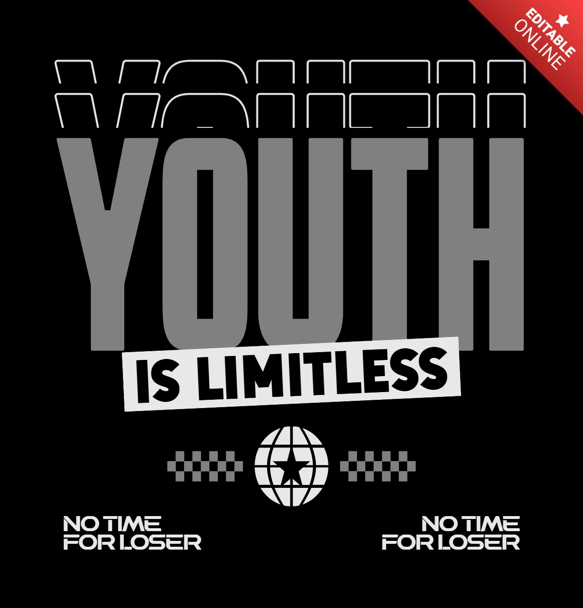 Bold Youth Limitless Design Template for Apparel and Merchandise