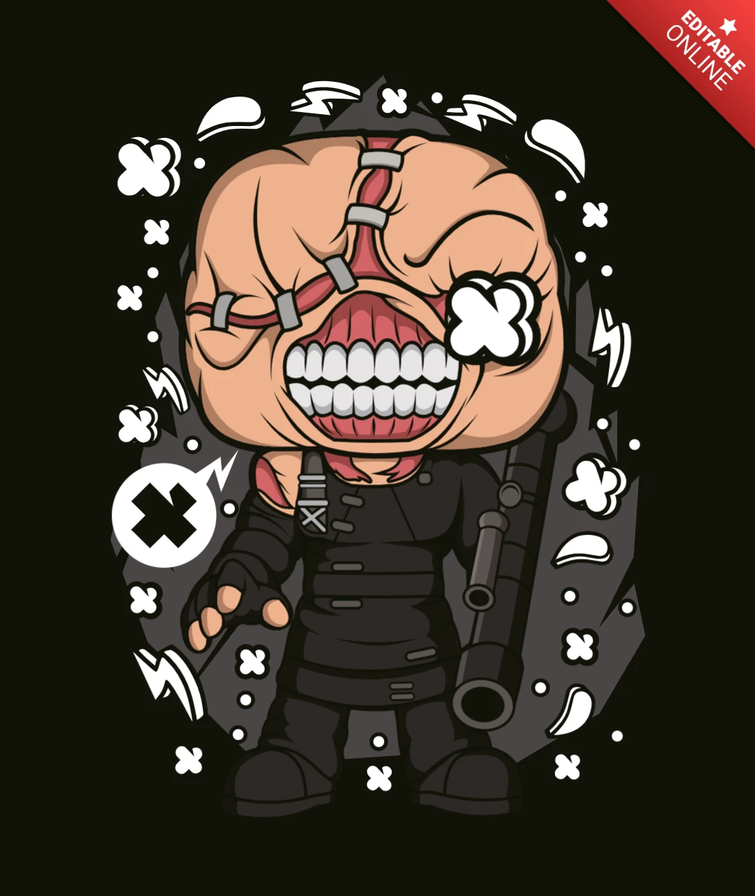 Modelo de design de camiseta da cultura pop Nemesis-t resident evil
