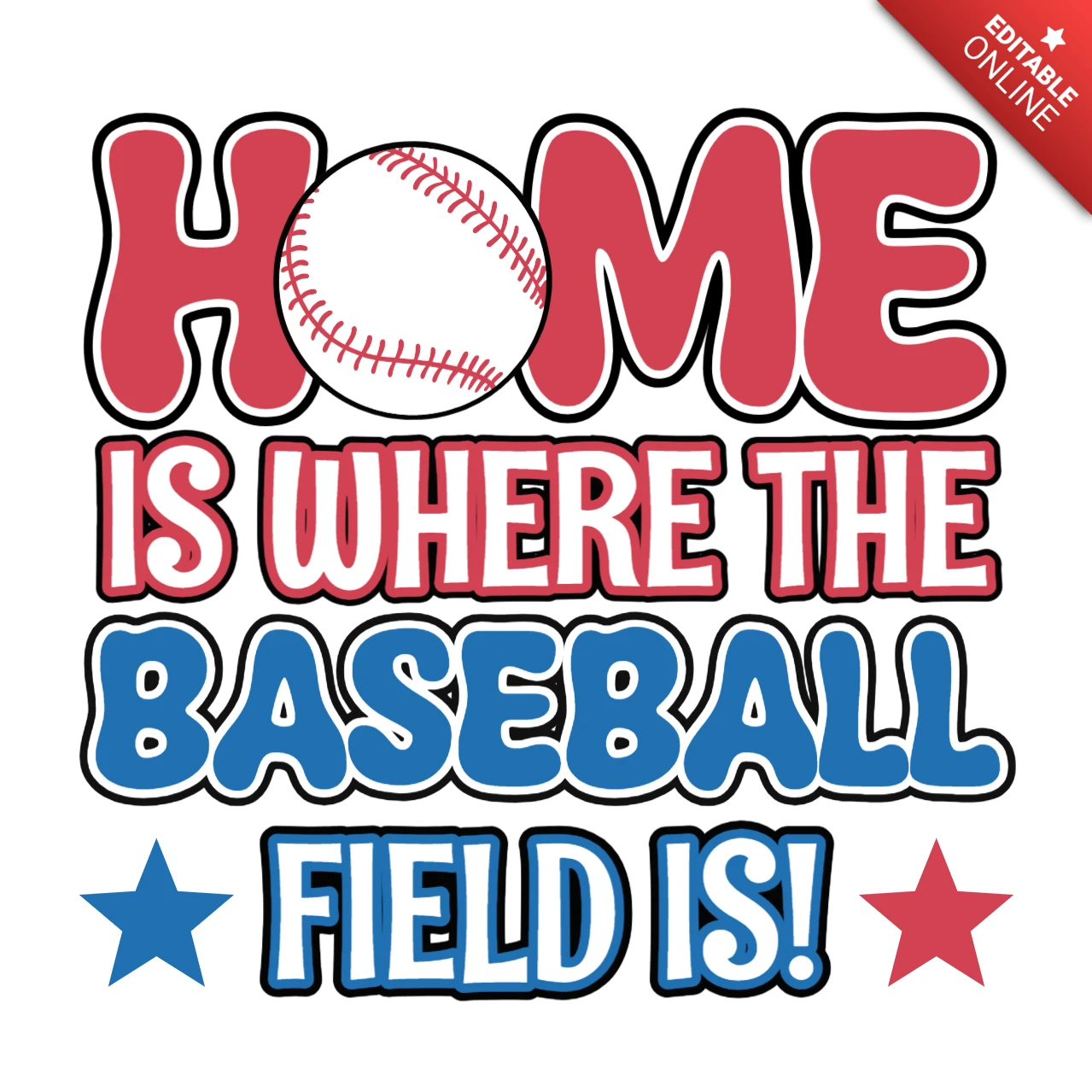 Casa é onde o campo de beisebol é verdadeiro amor pelo jogo modelo de design de camiseta.