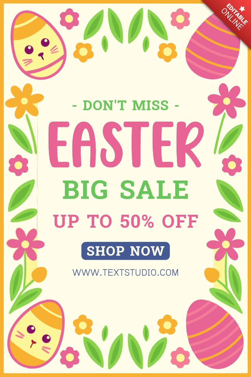Colorful Easter Sale Design Template for Spring Promotions