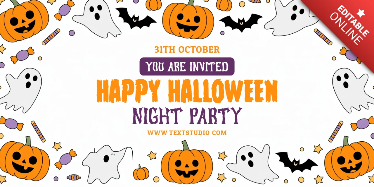Cena de Halloween assustadora com truques ou travessuras, com mansão assombrada e morcegos, modelo de capa para YouTube.