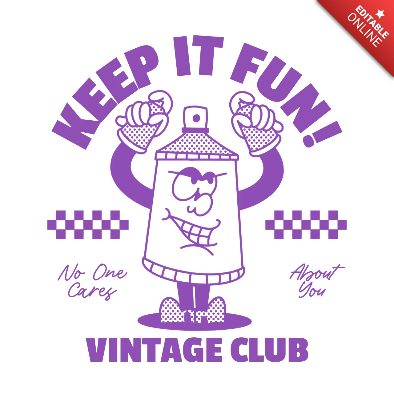 Plantilla de diseño de club vintage: estilo graffiti divertido y juguetón