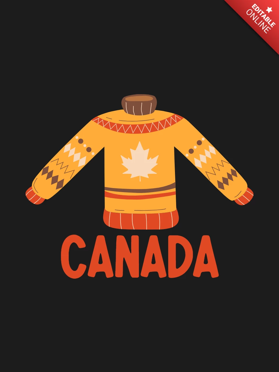 Design de modelo de camiseta de suéter do Canadá