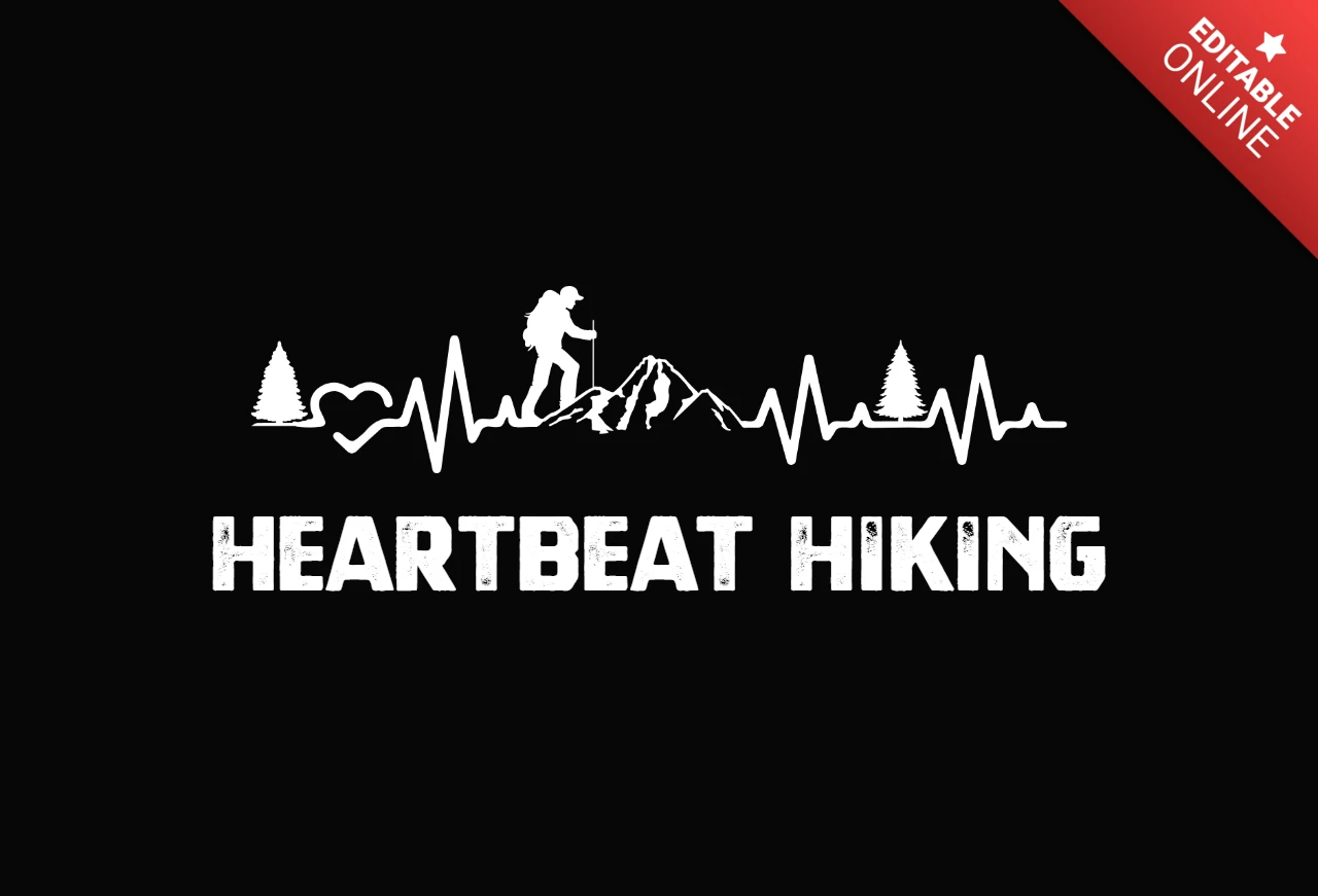 Modelo de design de camiseta de caminhada Heartbeat