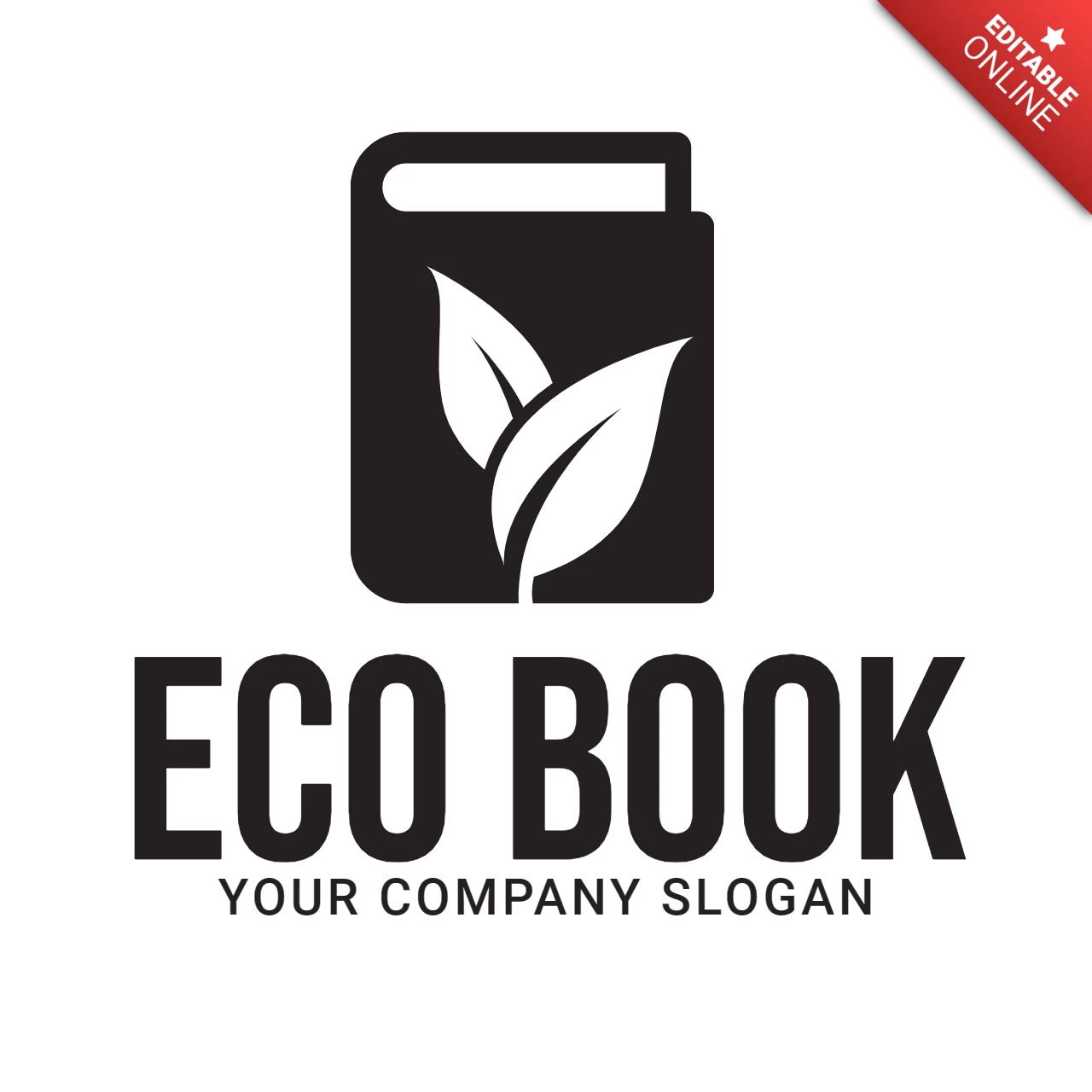 Eco Book Green Leaf Logo Design Template