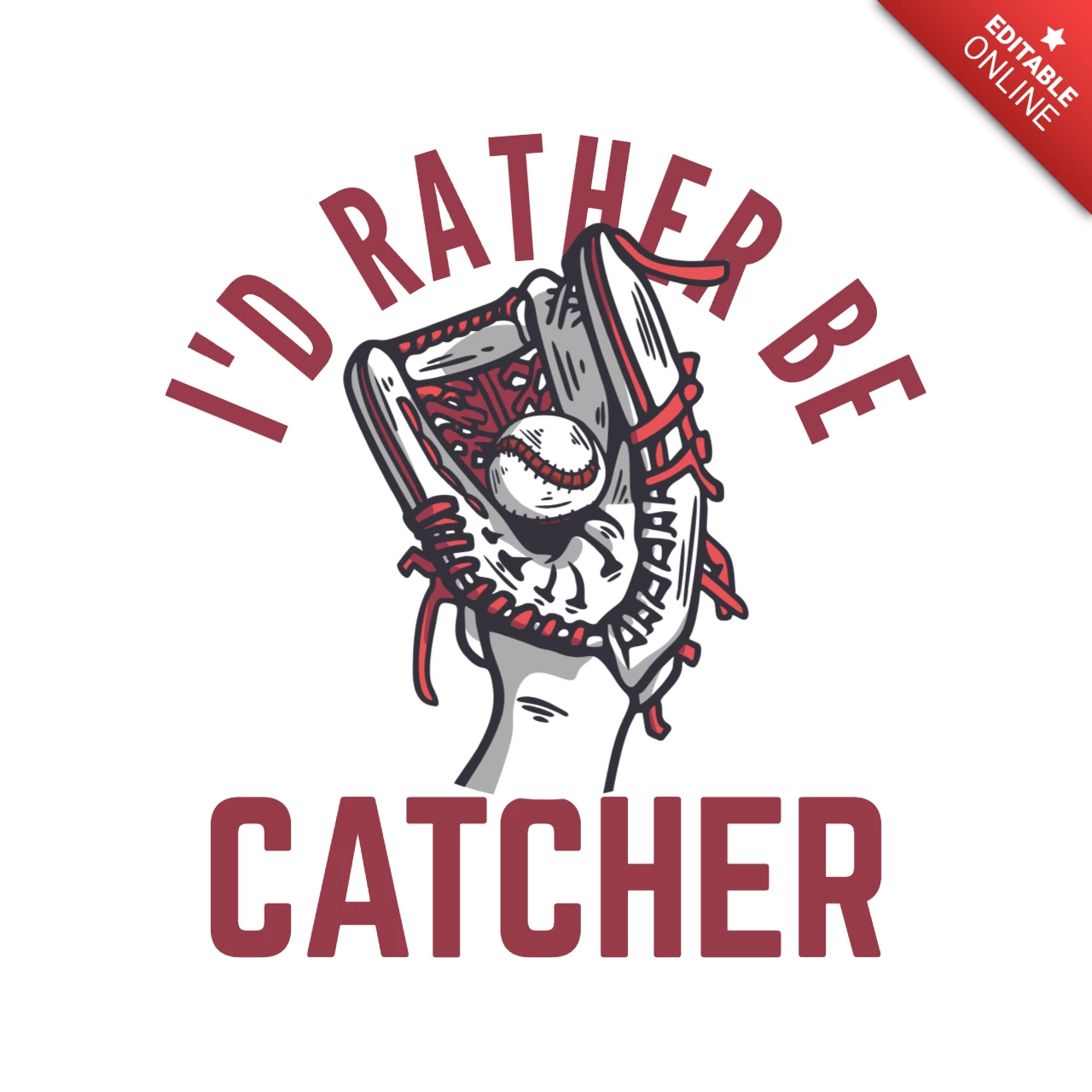 Catch With Baseball Gloves Vintage T-shirt Design Template