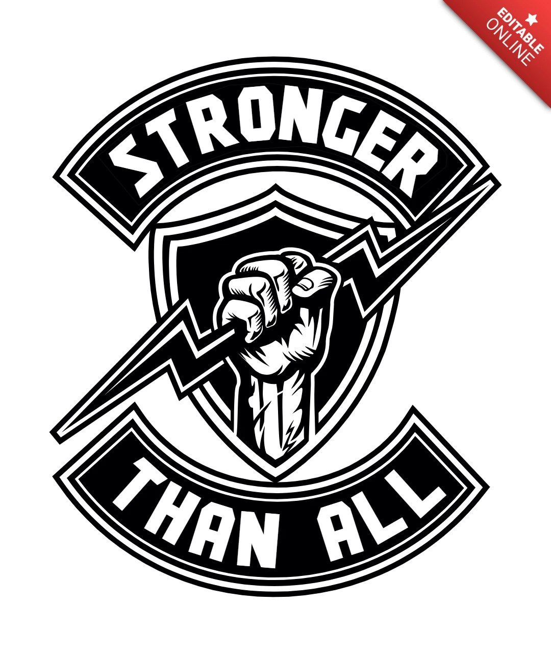 Stronger Than All T-Shirt Design Template