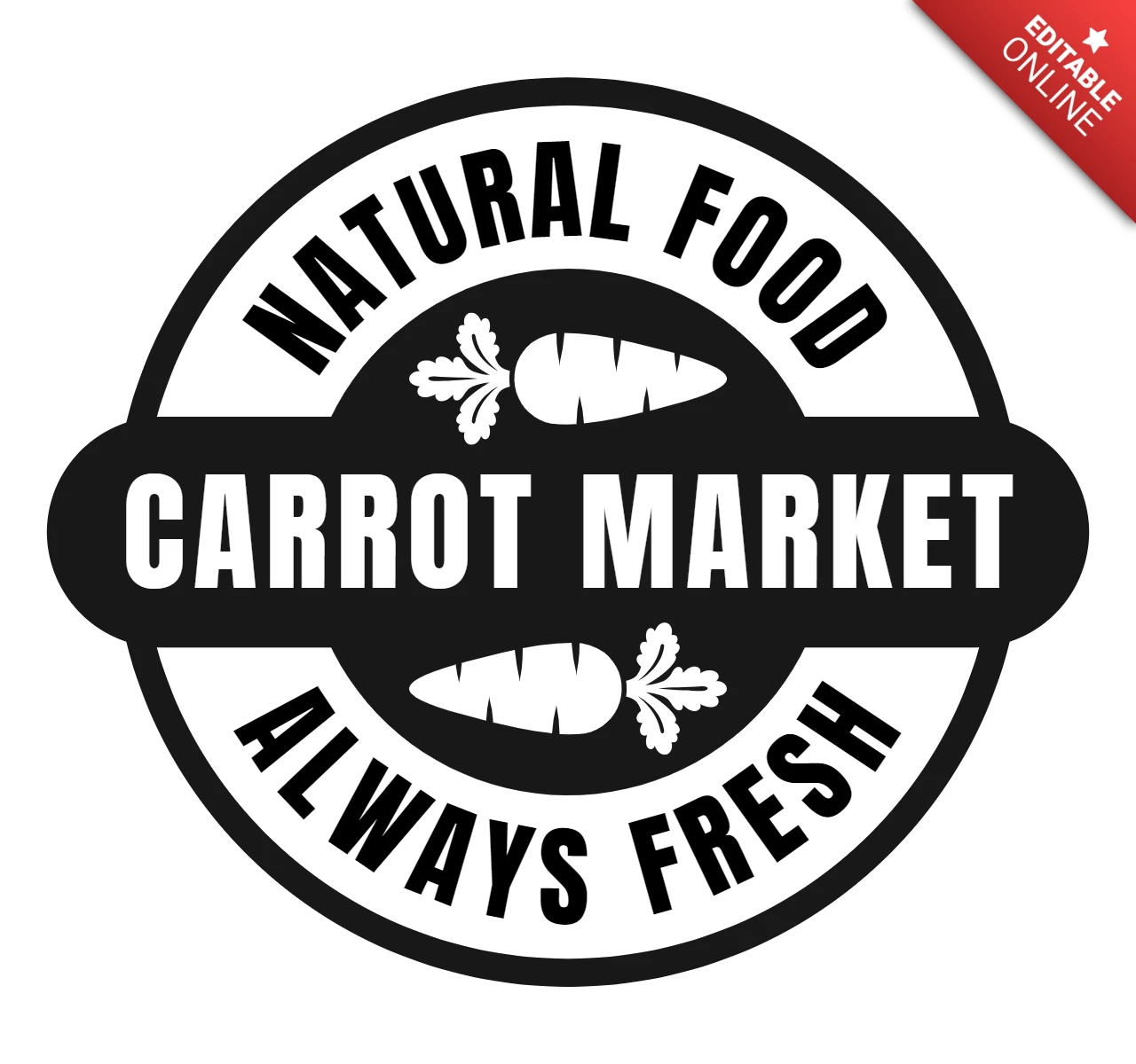 Fresh Carrot Logo Design Template