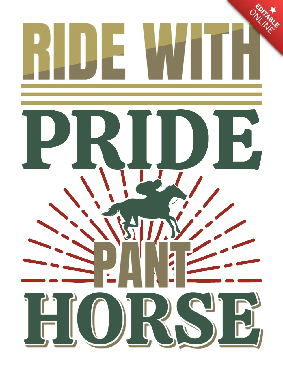 Vintage Western Design Template: Ride with Pride Pant Horse