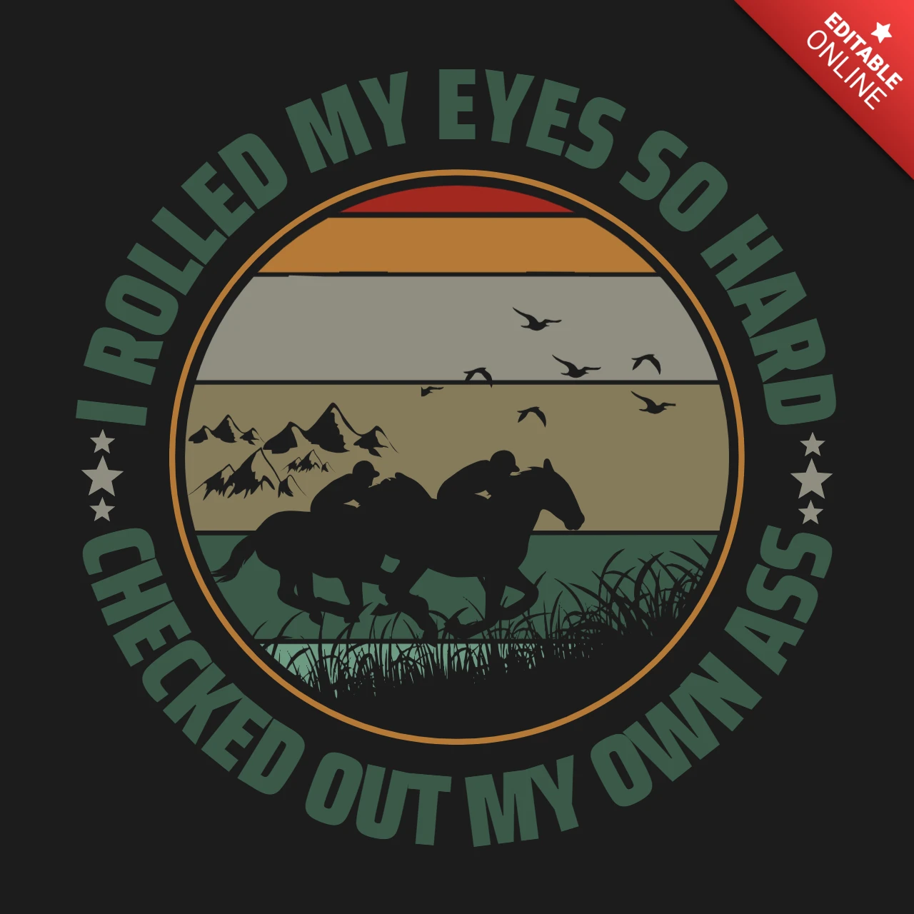 Je roulais des yeux tellement fort cavaliers western rétro course de chevaux modèle de t-shirt design