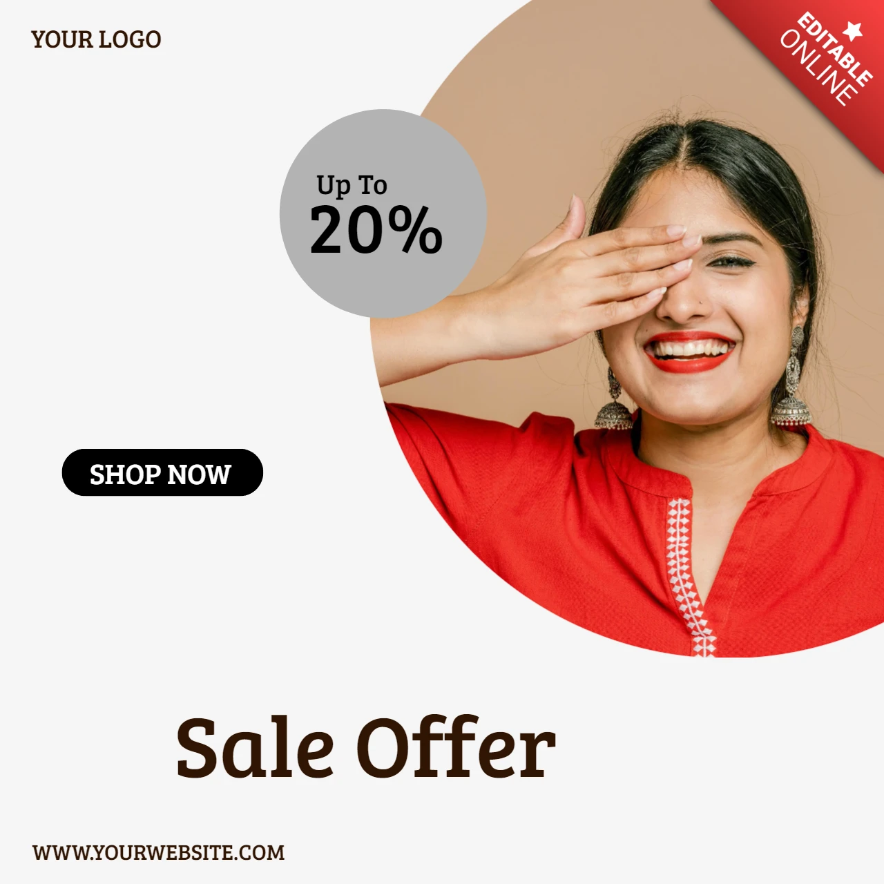 Sleek Circle Promotional Social Media Post Design Template