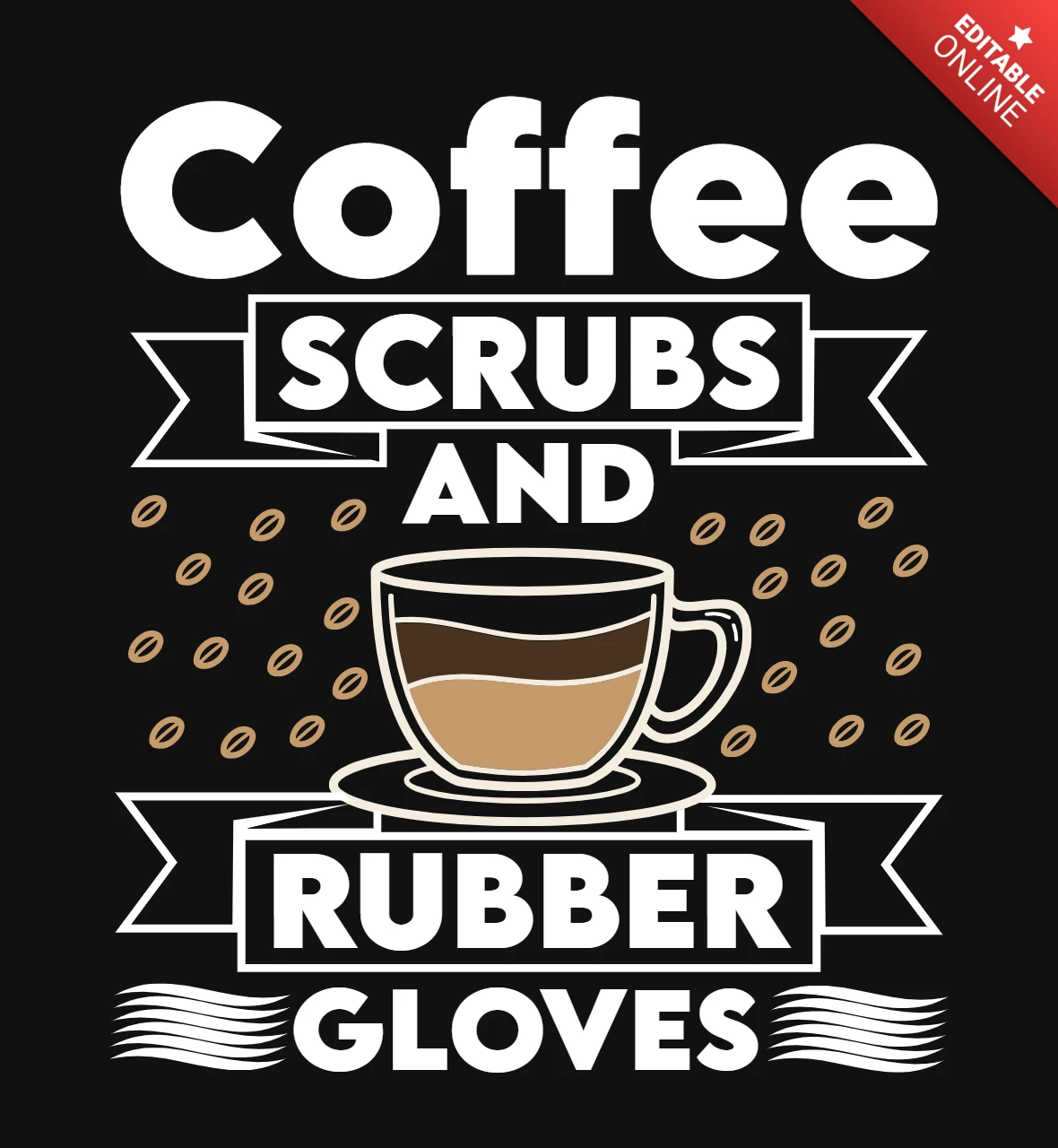 Modelo de design de camiseta com luvas de borracha para café