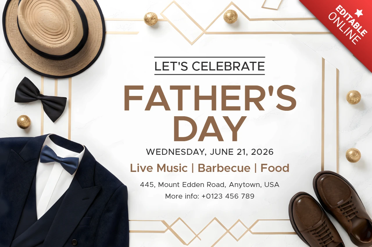 Elegant Father's Day Celebration Template | Editable Design for Events