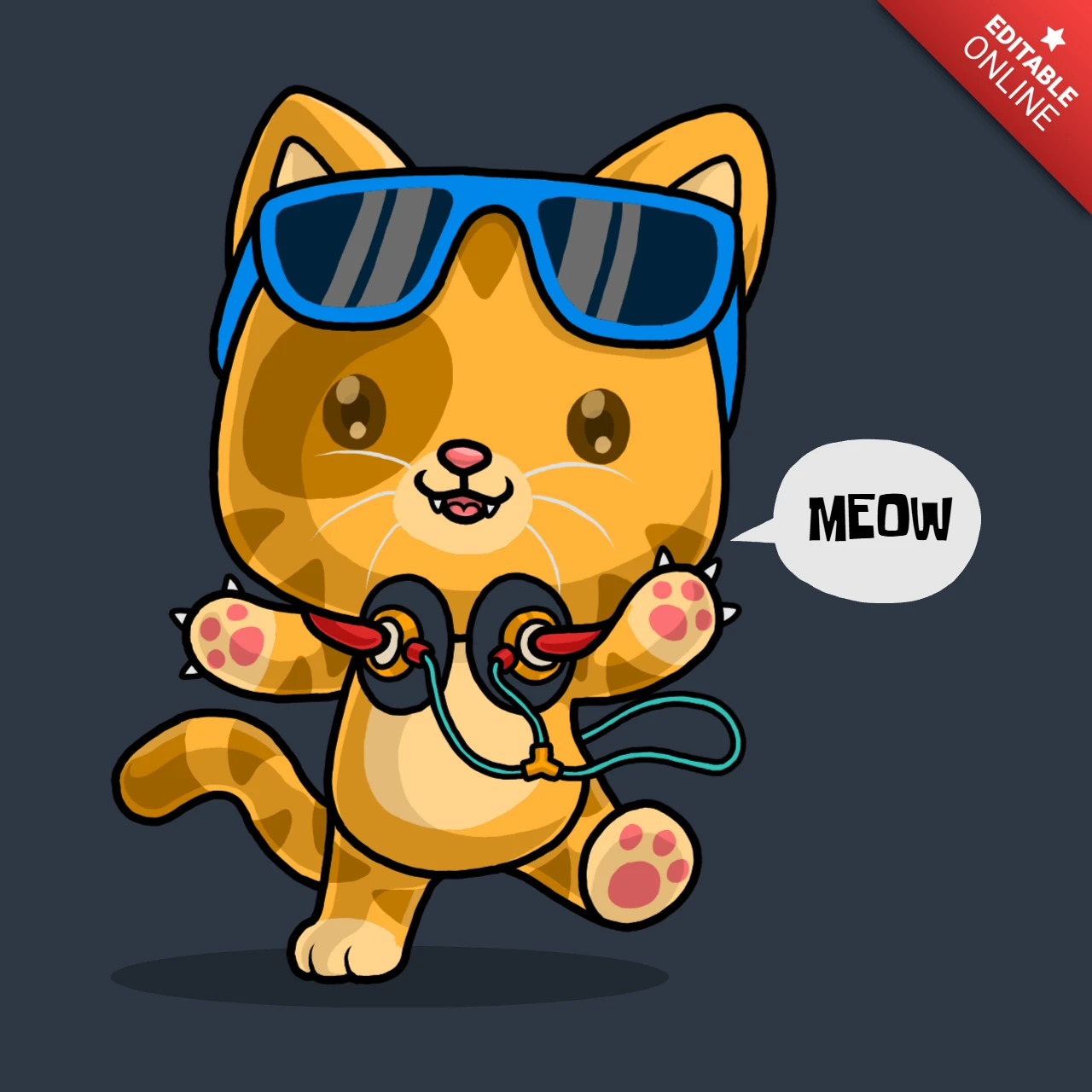 Playful Cat Design Template for Funny and Cute Merch