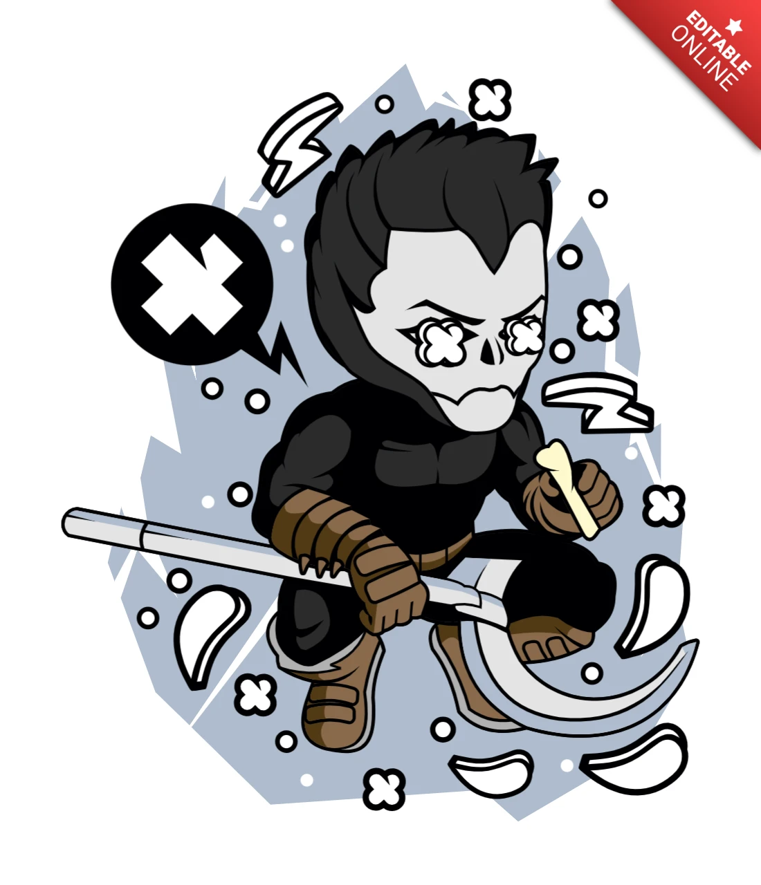 Shadowman Cartoon Character Poster Design Template