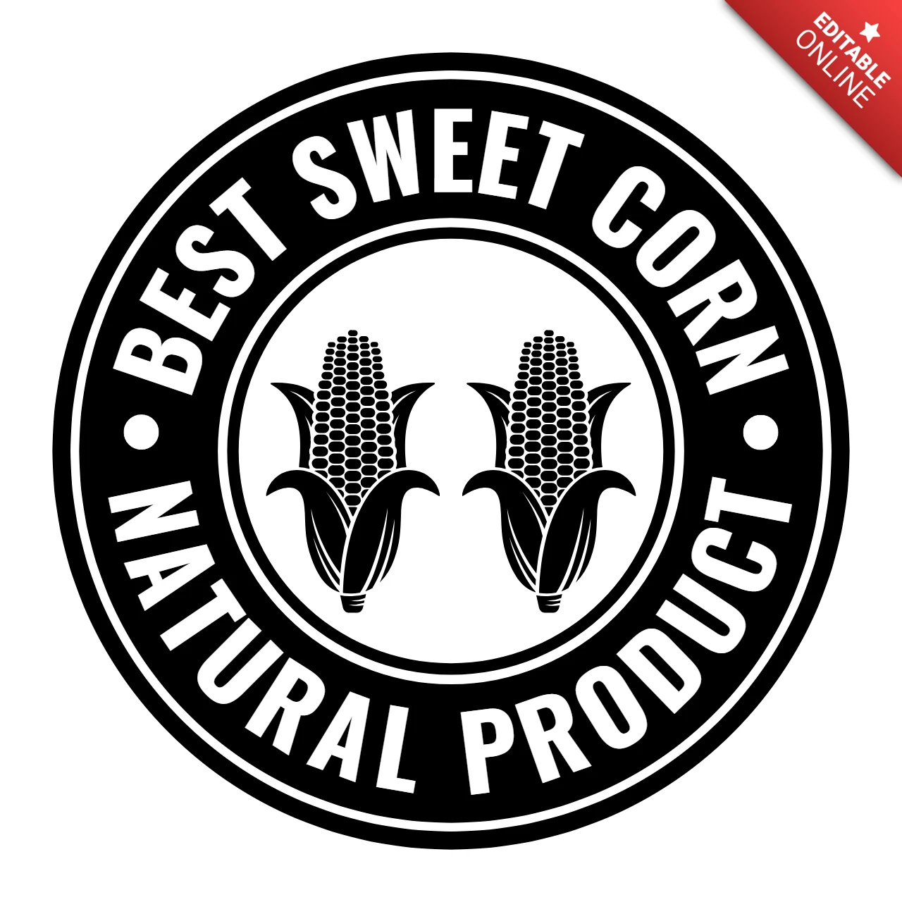 Modèle de logo pour les produits naturels à base de maïs doux
