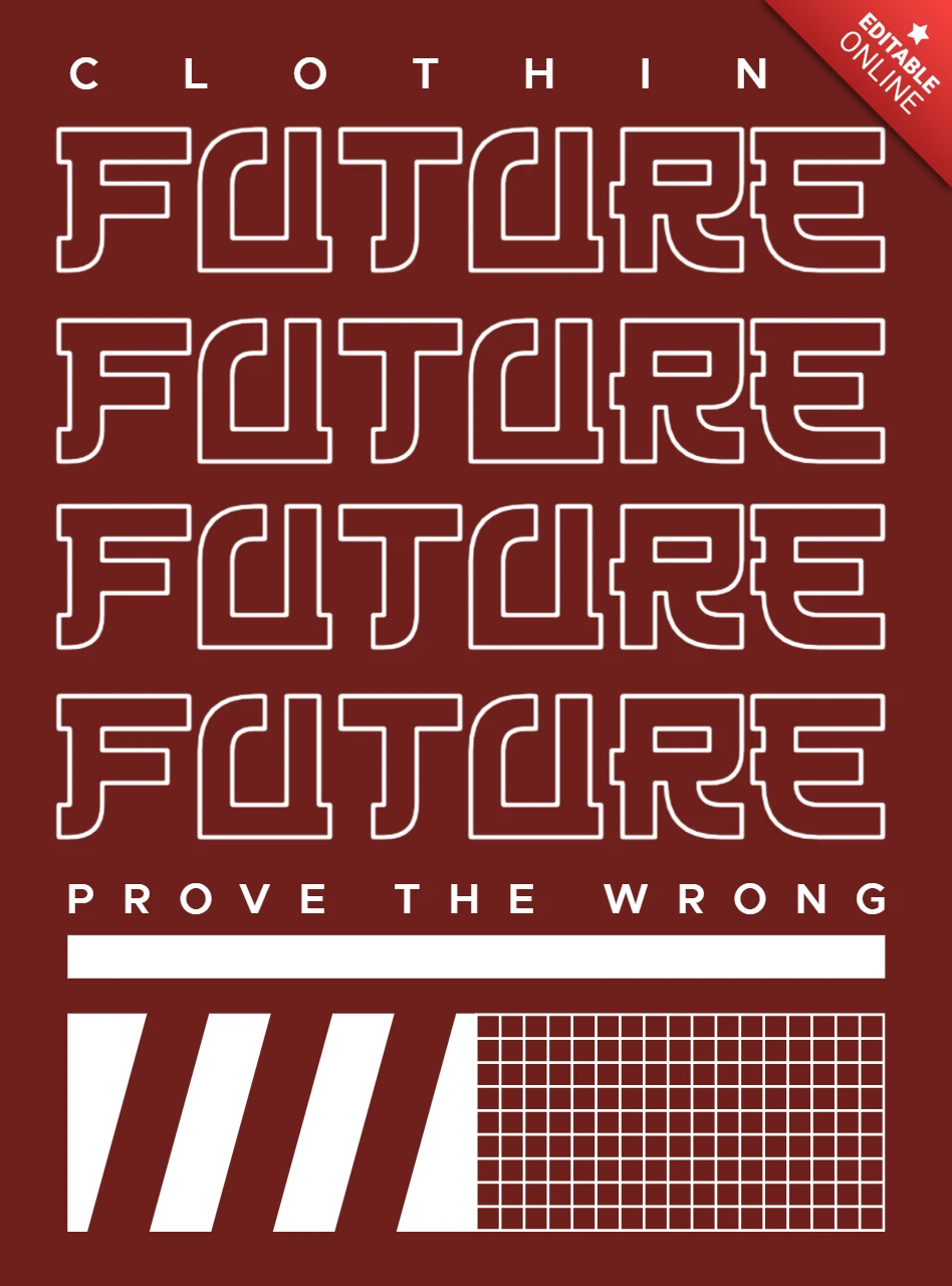 Futuristisches Typografie-Design-Template für Bekleidungsartikel