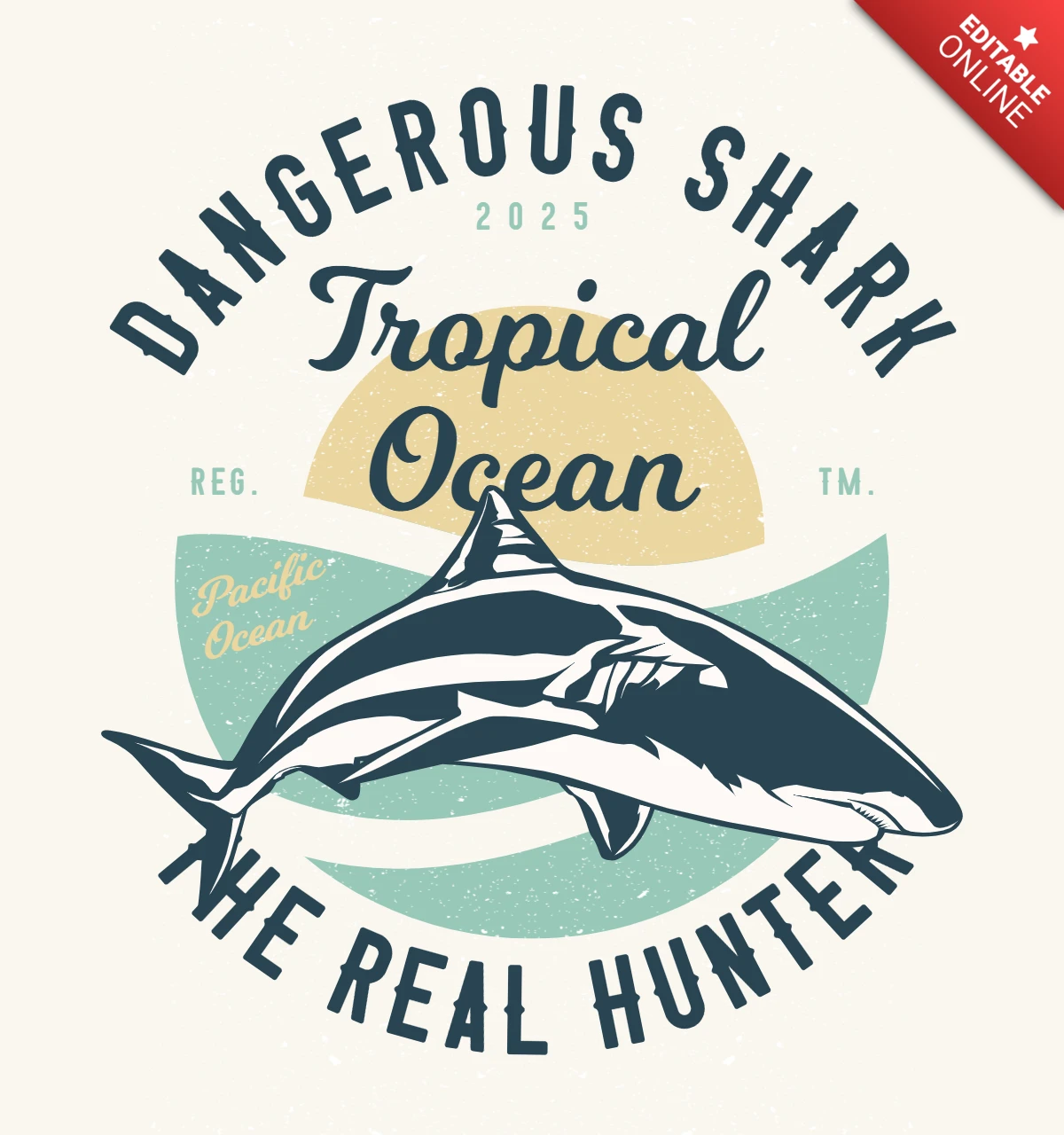 Dangerous Shark T-Shirt Design Template