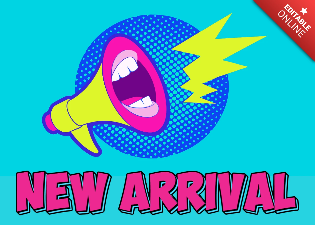 Bold New Arrival Announcement Design Template