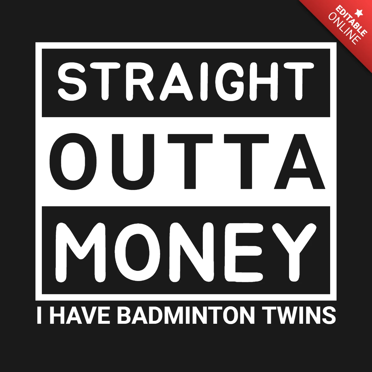 Modelo de design de camiseta de gêmeos de badminton