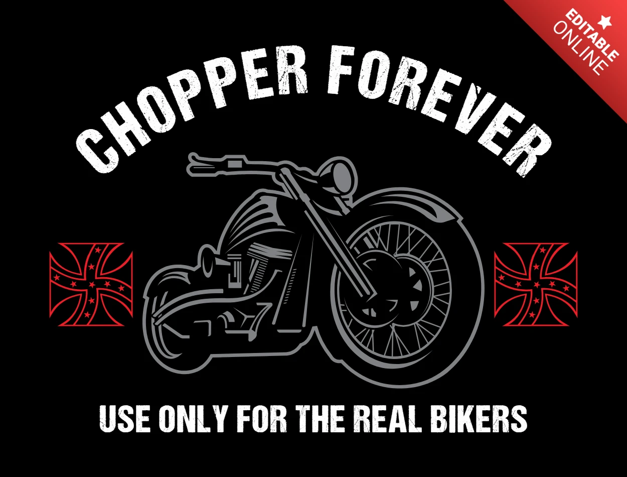 Chopper Motorcycles T-shirt Design Template