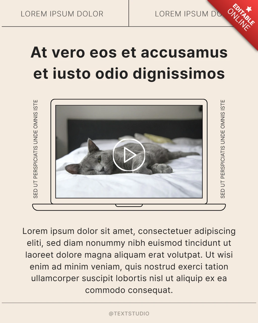 Neutrale videospeler stijl instagram post ontwerpsjabloon