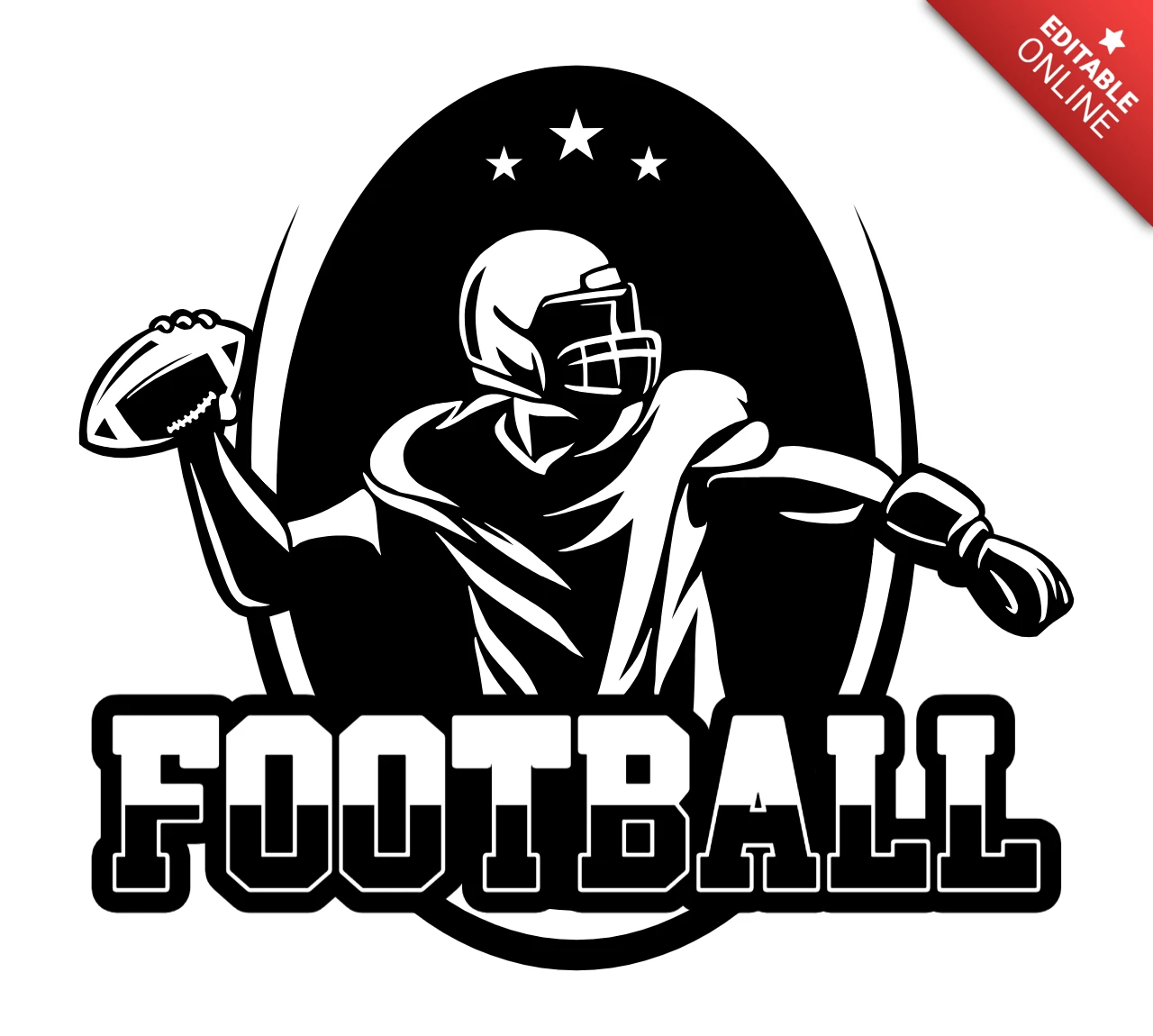 Modelo de design de logotipo de distintivo de futebol americano