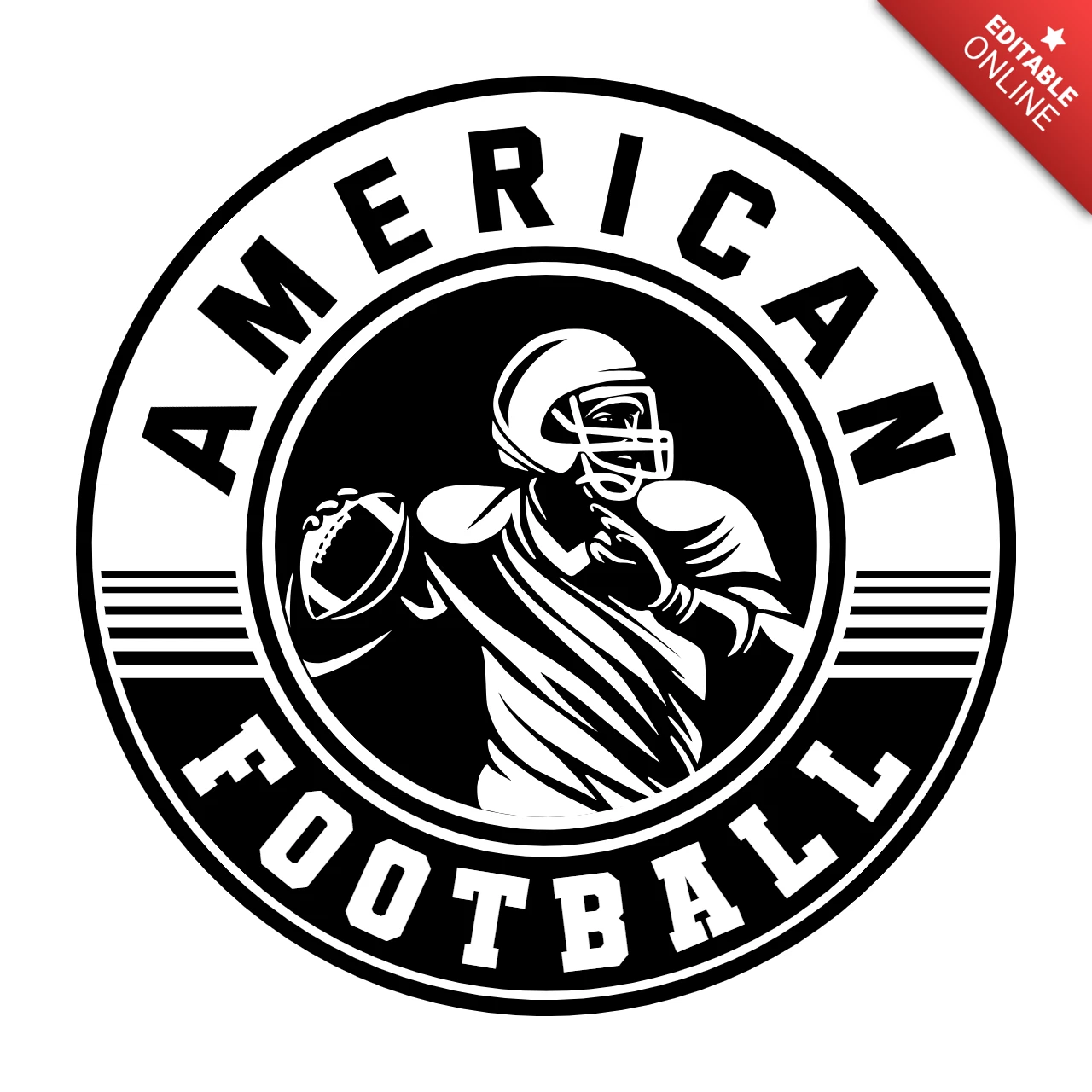 Modelo de design de logotipo de distintivo de futebol americano