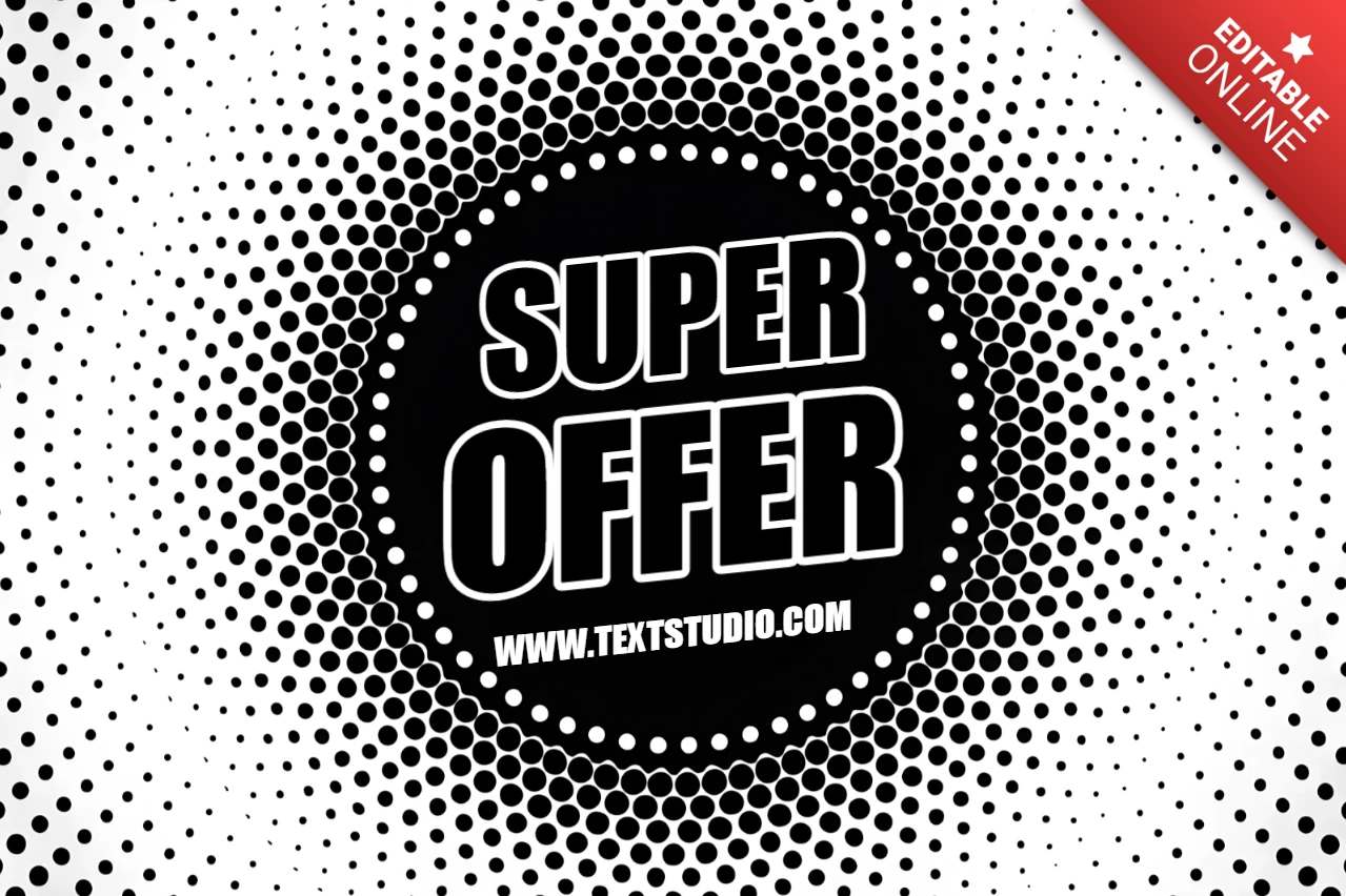 Fettes Halbtone-Designvorlage für ein Superangebot-Werbeflyer