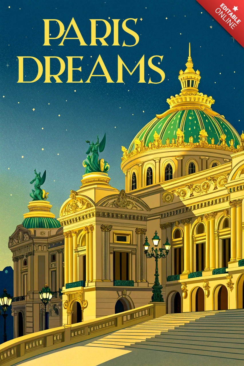 Parigi sogna design vintage per poster souvenir di appartamenti retro