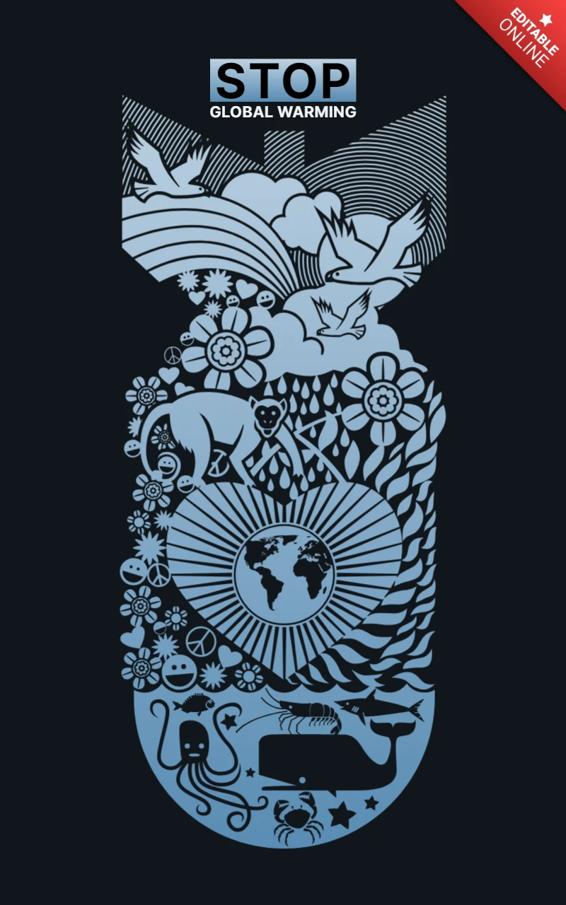 Stop Global Warming T-shirt Design Template