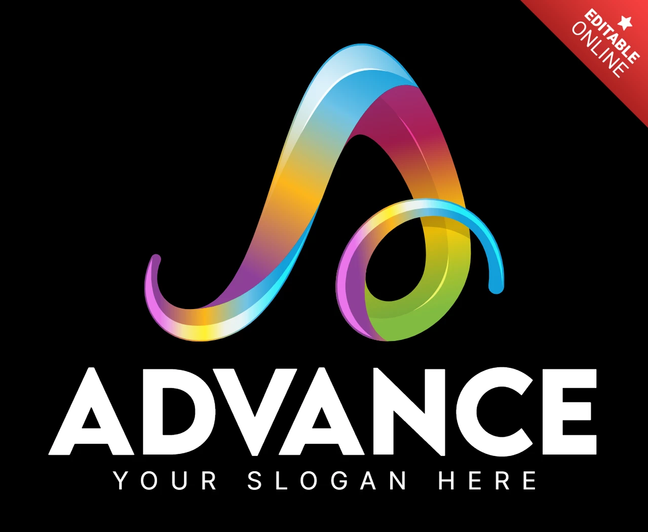 Advance A Letter Company Logo Design Template