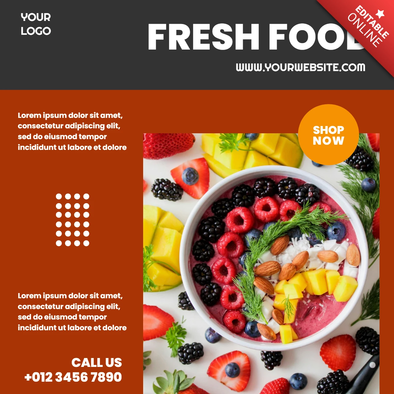 Tweekleurige basis collage marketing instagram post ontwerpsjabloon